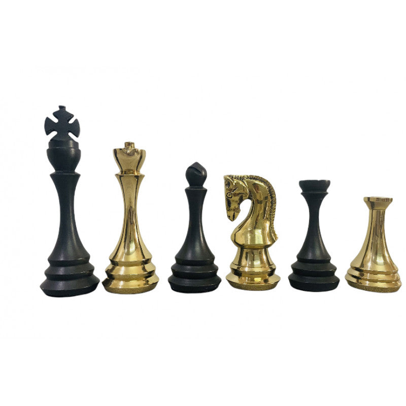Zagreb Russische Luxus-Metallschachfiguren 4,3" – Messing & Antik-Schachset