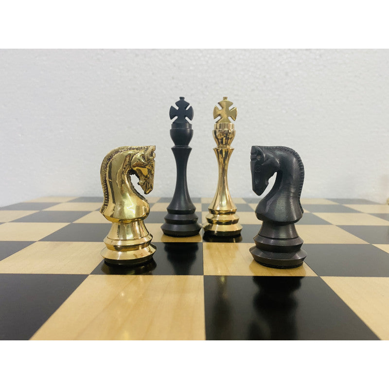 Zagreb Russische Luxus-Metallschachfiguren 4,3" – Messing & Antik-Schachset