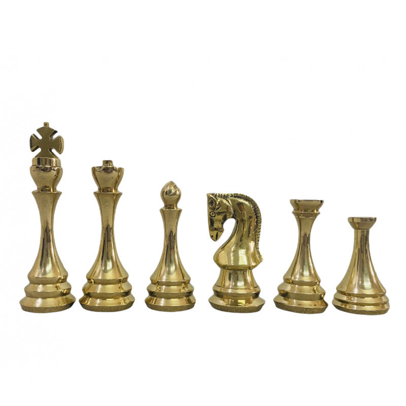 Zagreb Russische Luxus-Metallschachfiguren 4,3" – Messing & Antik-Schachset
