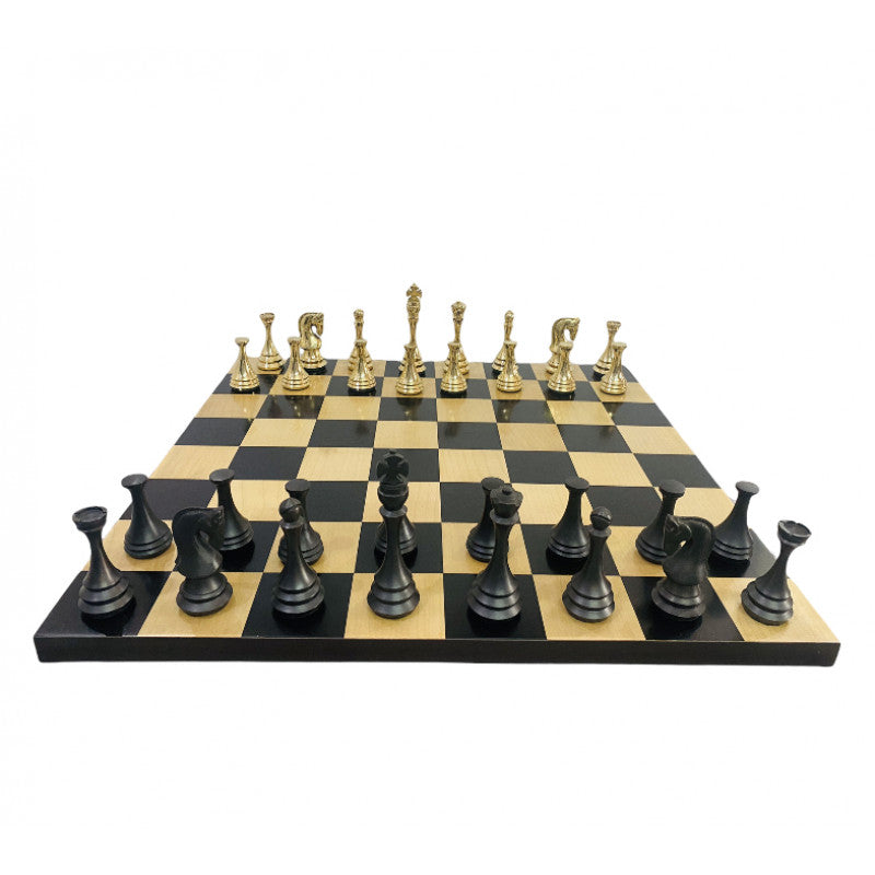 Zagreb Russische Luxus-Metallschachfiguren 4,3" – Messing & Antik-Schachset