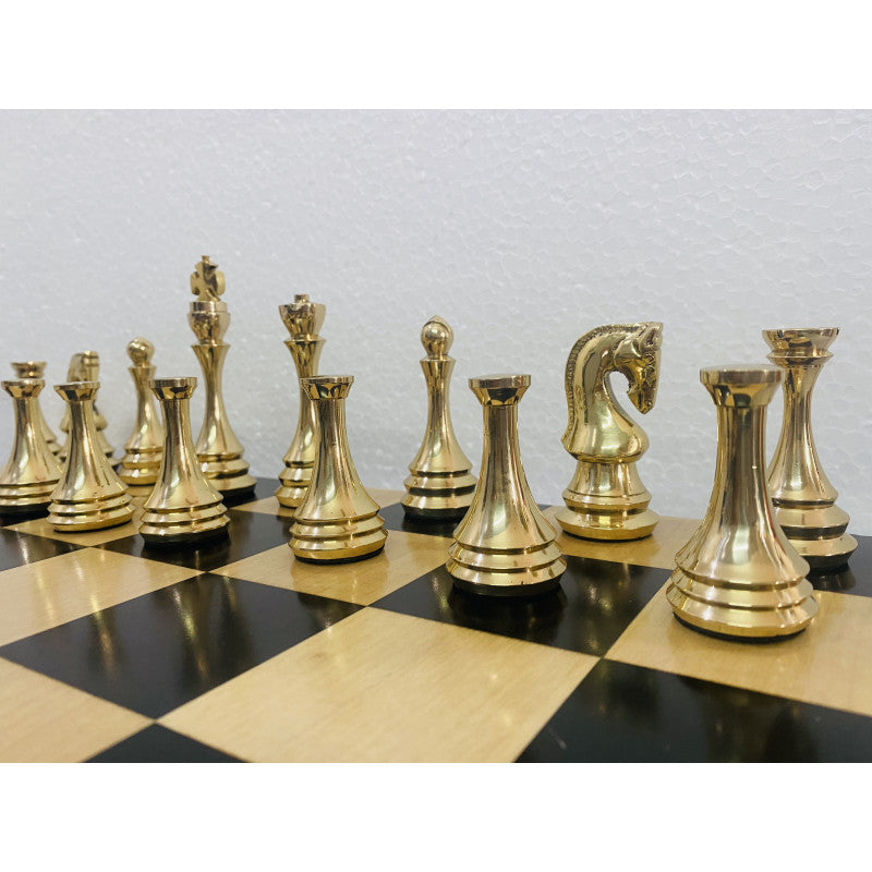 Zagreb Russische Luxus-Metallschachfiguren 4,3" – Messing & Antik-Schachset