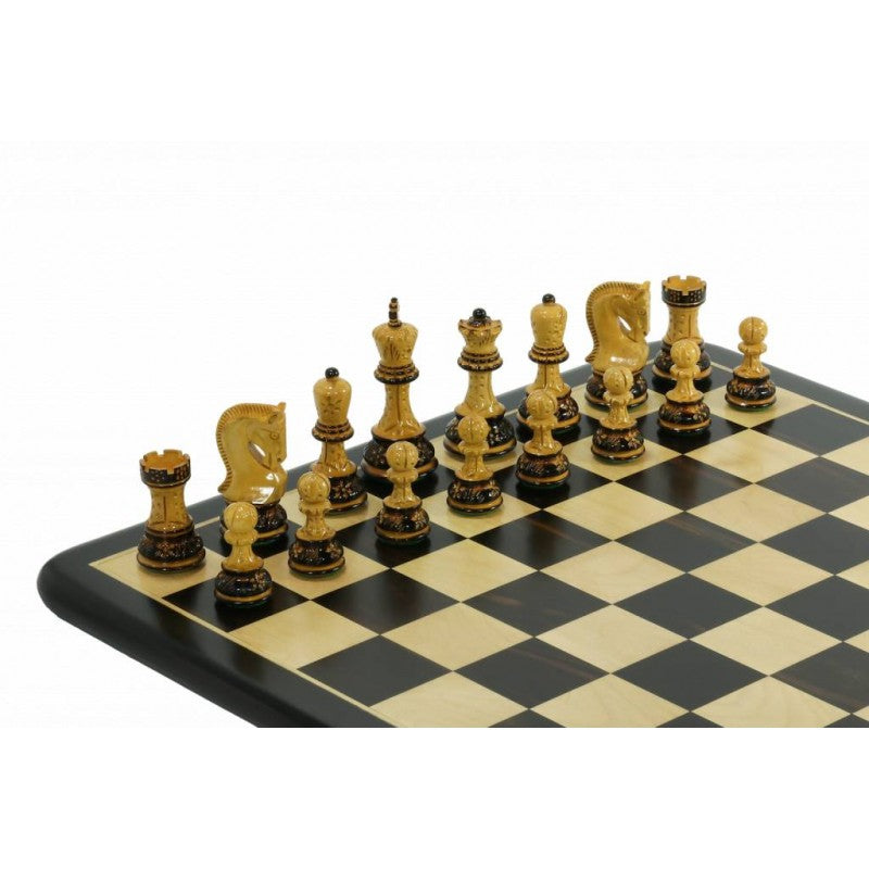 Schachfiguren-Set „Zagreb“ 3,75 Zoll – gebrannt, dreifach gewichtet