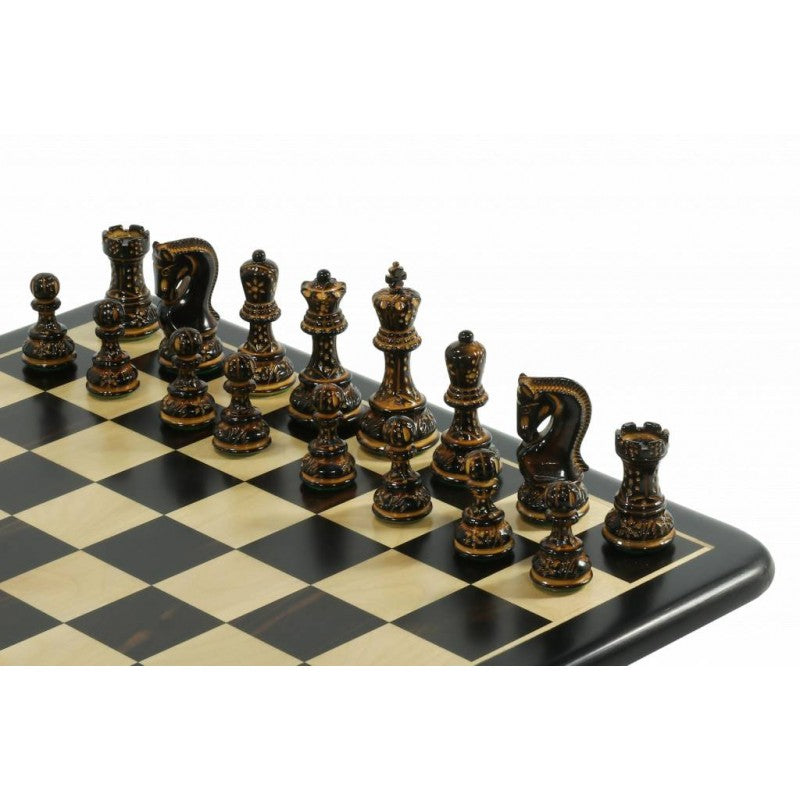 Schachfiguren-Set „Zagreb“ 3,75 Zoll – gebrannt, dreifach gewichtet